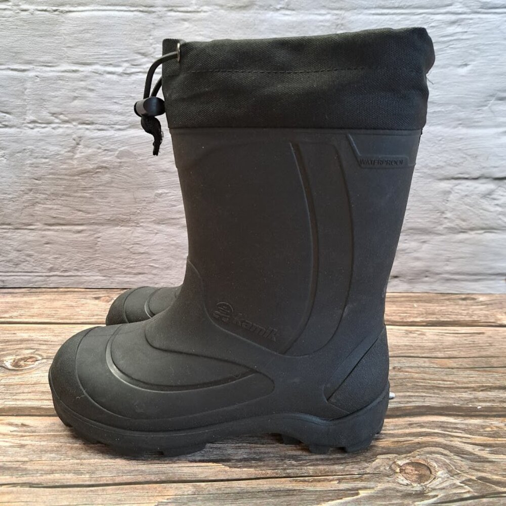 Kamik Kids Rubber Snow boots size‎ 1 black Excellent condition